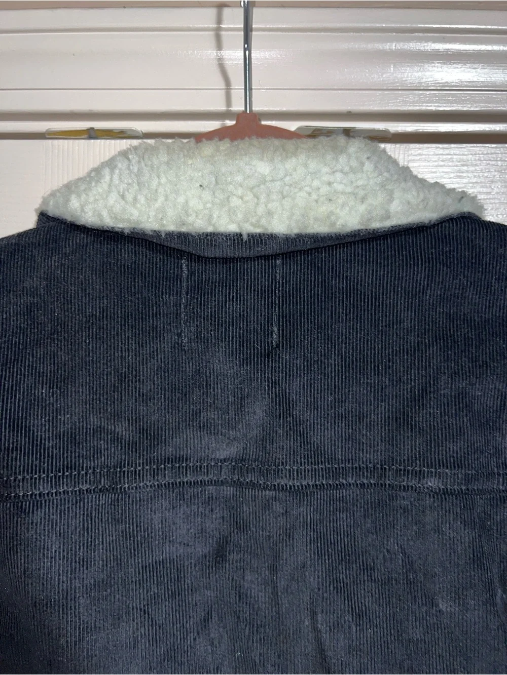 Boohooman Navy Corduroy Sherpa-Lined Jacket
